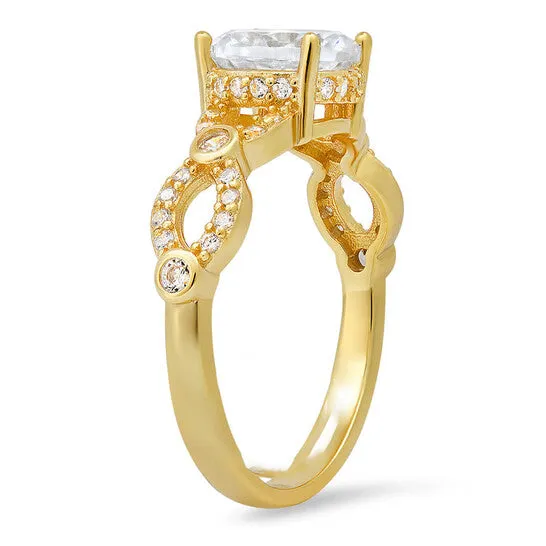 Original Kylie Harper Gold Over Silver Roundcut Cubic Zirconia CZ Ring JMS always Rings Original Kylie Harper Gold Over Silver Roundcut Cubic Zirconia CZ Ring JMS always Rings