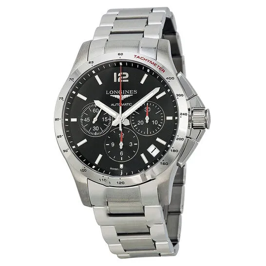 Original Longines Conquest Automatic Chronograph Black Dial Stainless Steel Mens Watch L36974566 JMS always Bracelets Original Longines Conquest Automatic Chronograph Black Dial Stainless Steel Mens Watch L36974566 JMS always Bracelets
