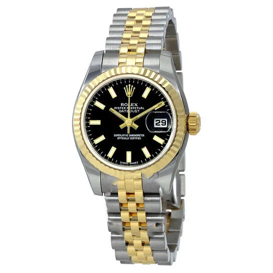 Original Rolex Lady Datejust 26 Black Sunbeam Dial Stainless Steel and 18K Yellow Gold Jubilee Bracelet Automatic Watch 179173BKSJ JMS always Bracelets Original Rolex Lady Datejust 26 Black Sunbeam Dial Stainless Steel and 18K Yellow Gold Jubilee Bracelet Automatic Watch 179173BKSJ JMS always Bracelets