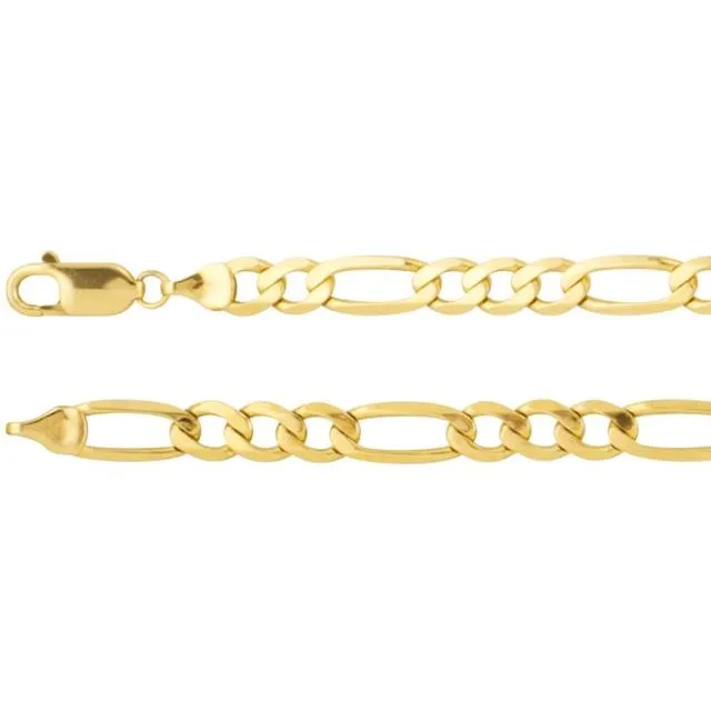 14K Yellow 55 mm Figaro 7 Bracelet TreasureFineJewelers Bracelets