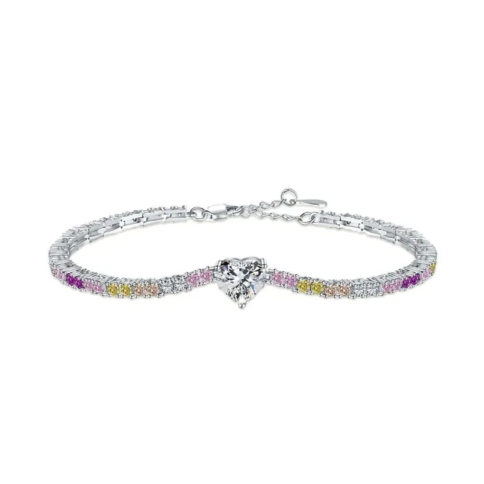 Bracelets Trendolla Jewelry Love Rainbow Zirconia Tennis Bracelet