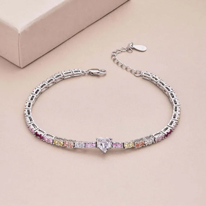 Bracelets Trendolla Jewelry Love Rainbow Zirconia Tennis Bracelet