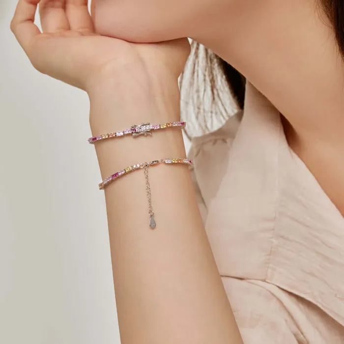 Bracelets Trendolla Jewelry Love Rainbow Zirconia Tennis Bracelet
