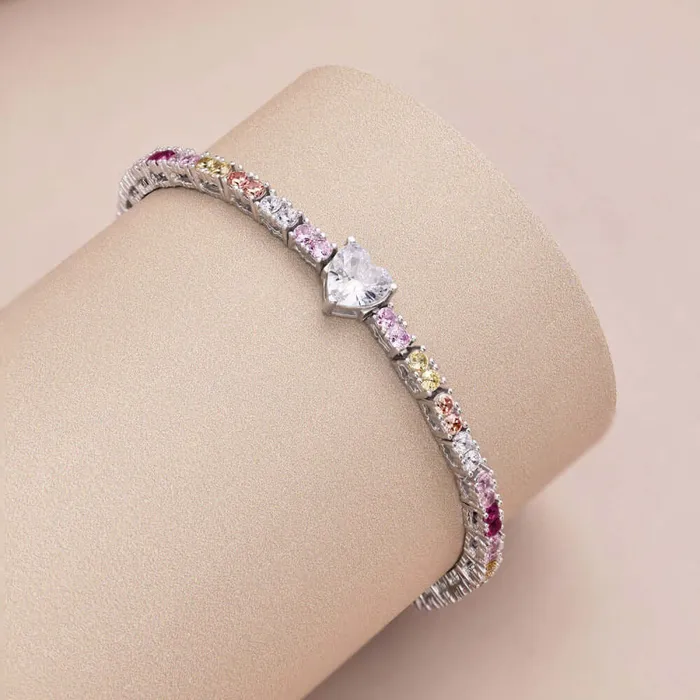 Bracelets Trendolla Jewelry Love Rainbow Zirconia Tennis Bracelet