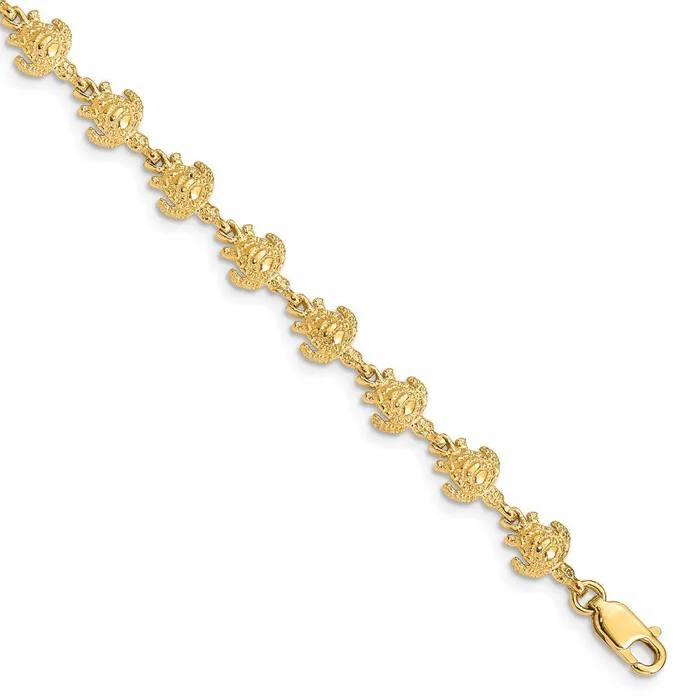 14K Gold Polished and Textured Turtle BraceletWBCFB14447 WB Choice Jewelry Bracelets 14K Gold Polished and Textured Turtle BraceletWBCFB14447 WB Choice Jewelry Bracelets