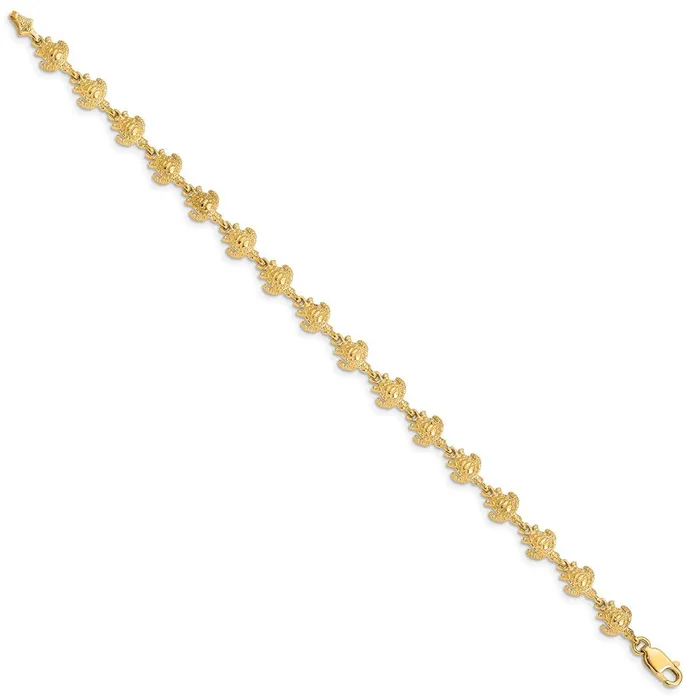 14K Gold Polished and Textured Turtle BraceletWBCFB14447 WB Choice Jewelry Bracelets 14K Gold Polished and Textured Turtle BraceletWBCFB14447 WB Choice Jewelry Bracelets