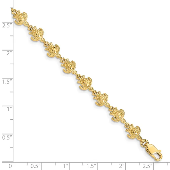 14K Gold Polished and Textured Turtle BraceletWBCFB14447 WB Choice Jewelry Bracelets 14K Gold Polished and Textured Turtle BraceletWBCFB14447 WB Choice Jewelry Bracelets