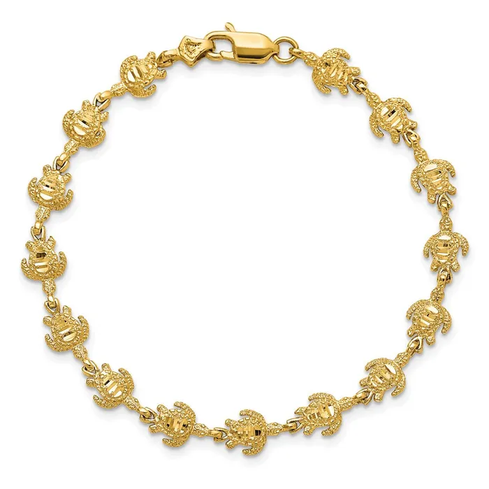 14K Gold Polished and Textured Turtle BraceletWBCFB14447 WB Choice Jewelry Bracelets 14K Gold Polished and Textured Turtle BraceletWBCFB14447 WB Choice Jewelry Bracelets