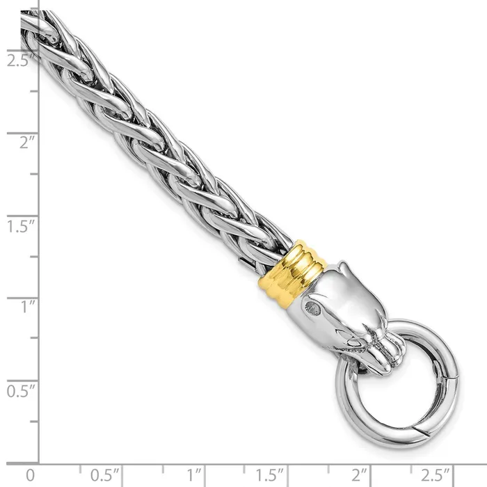Sterling Silver Rhodium and Goldtone Polished Jaguar BraceletWBCQG5118825 WB Choice Jewelry Bracelets Sterling Silver Rhodium and Goldtone Polished Jaguar BraceletWBCQG5118825 WB Choice Jewelry Bracelets