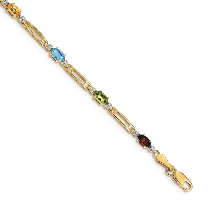 WB Choice Jewelry Bracelets 14k Fancy Diamond and Gemstone Rainbow BraceletWBCBM4492RB001YA WB Choice Jewelry Bracelets 14k Fancy Diamond and Gemstone Rainbow BraceletWBCBM4492RB001YA