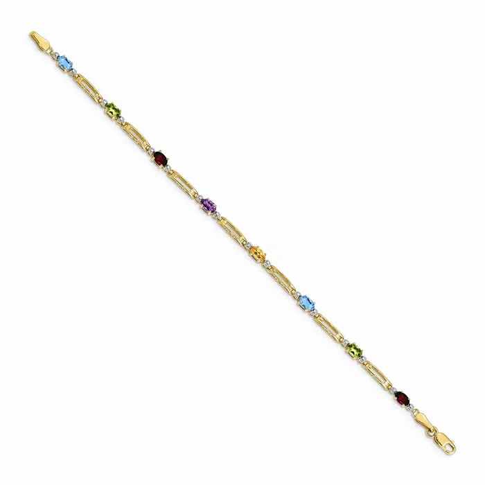 WB Choice Jewelry Bracelets 14k Fancy Diamond and Gemstone Rainbow BraceletWBCBM4492RB001YA