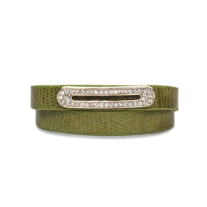 Bracelets ClaudiaG Luxe Leather Bracelet Lime Green