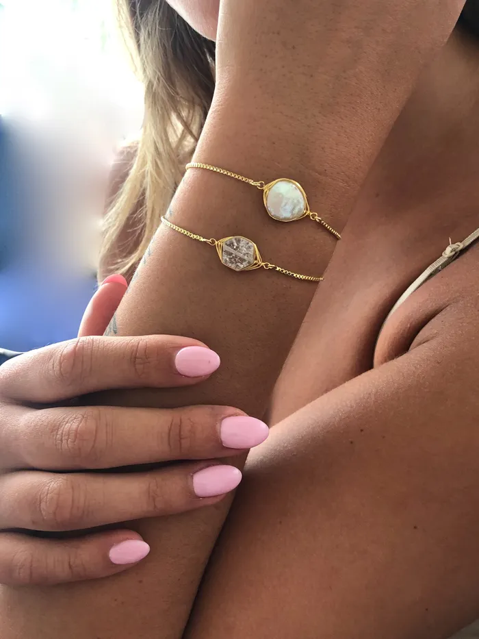 bubs sass Bracelets pearl bracelet crystal bracelet slider bracelet adjustable gold bracelet