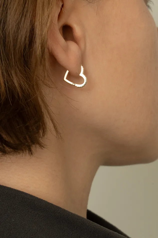Earrings PRMAL Heart Hoop Earring S Earrings PRMAL Heart Hoop Earring S