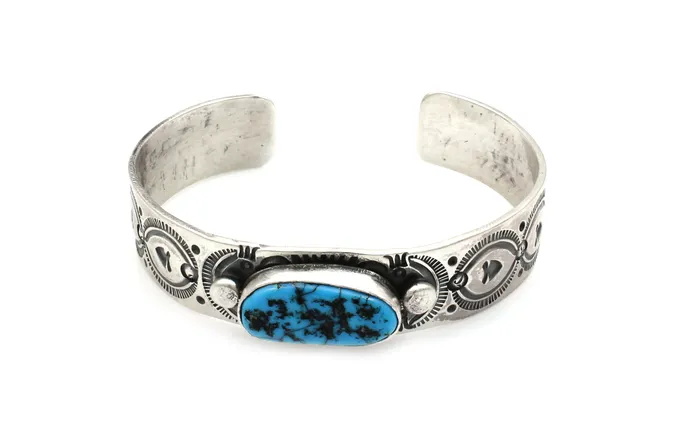 Jeanette Dale Bracelets Single Stone Turquoise Cuff Bracelet
