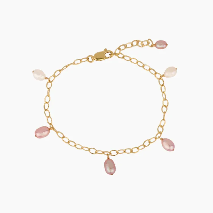 Ombr Pink Keshi Pearl Charm Bracelet misha hawaii Bracelets