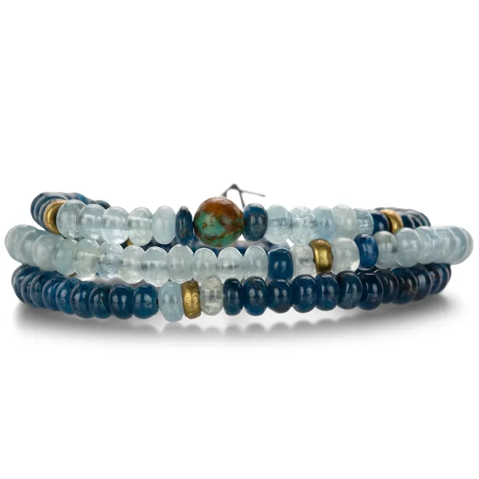Bracelets Joseph Brooks Blue Gemstone Wrap Bracelet