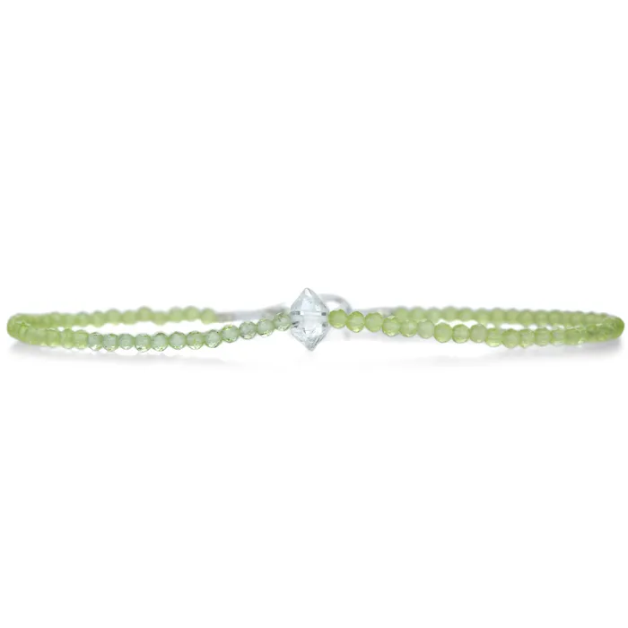 Peridot and Herkimer Diamond Quartz Bracelet Margaret Solow Bracelets