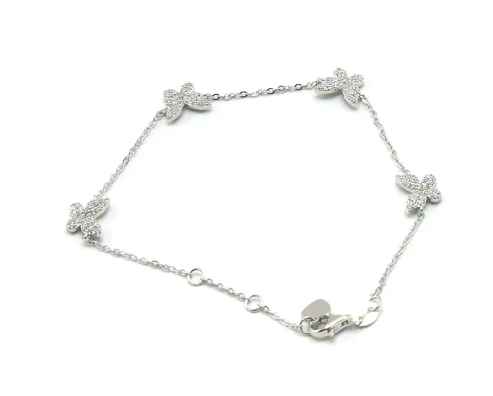 Sophiareneboutiquecom Bracelets STERLING SILVER RHODIUM BUTTERFLYY BRACELET