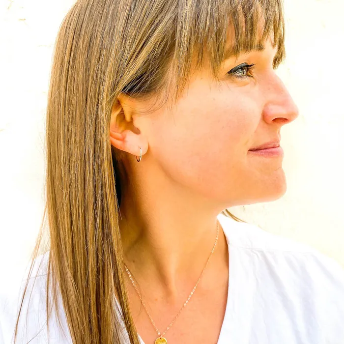 12mm Hoop Earrings with Post Sterling Silver Hoops By Hand Earrings