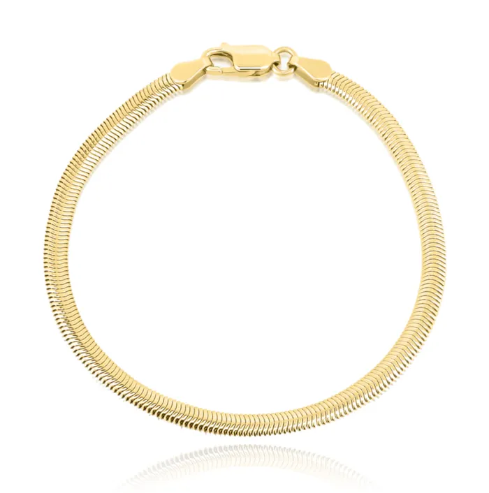 Bracelets Alev Jewelry Gold Plain Snake Bracelet