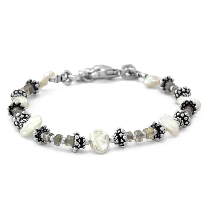 Elisa Ilana Bracelets Labradorite Keshi Pearl Bracelet
