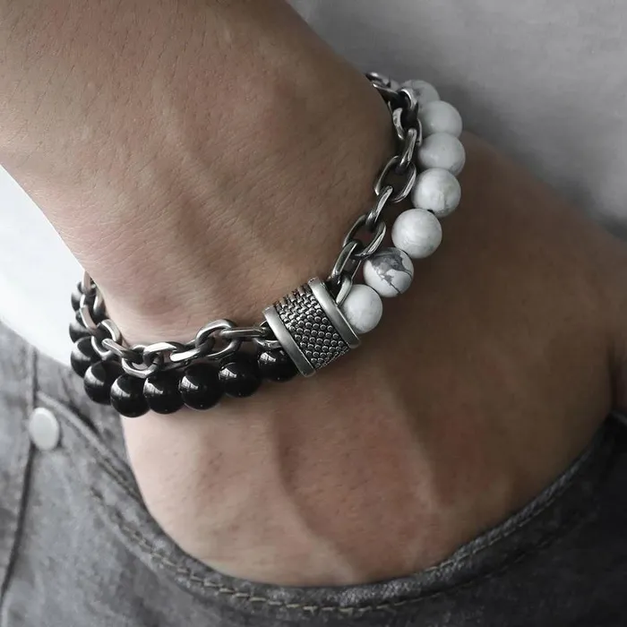 New Stainless Steel Natural Map Stone Tiger Eye Bracelet Male Jewelry sparklingselections Bracelets New Stainless Steel Natural Map Stone Tiger Eye Bracelet Male Jewelry sparklingselections Bracelets