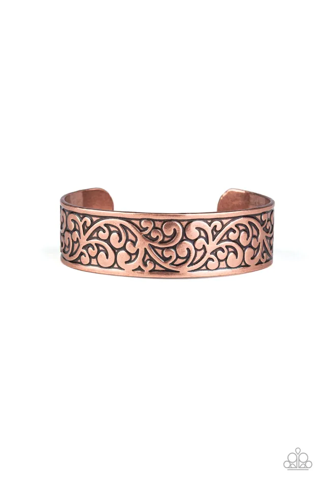 Bracelets Paparazzi Accessories Read The VINE Print Copper Bracelet Jewelry by Bretta