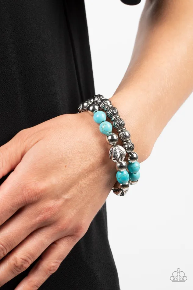 Bracelets Paparazzi Accessories Sagebrush Saga Blue Bracelet Jewelry by Bretta