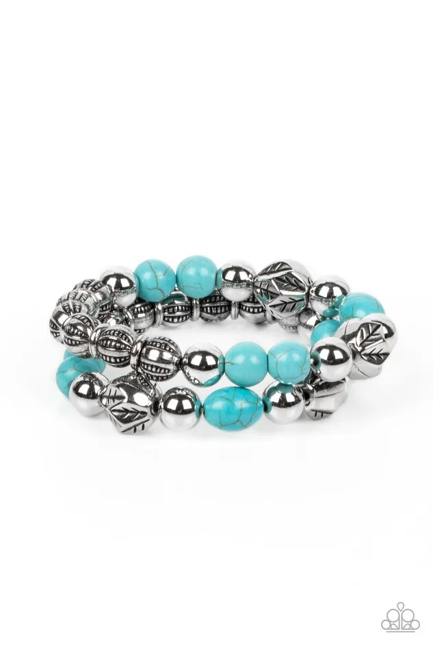 Bracelets Paparazzi Accessories Sagebrush Saga Blue Bracelet Jewelry by Bretta