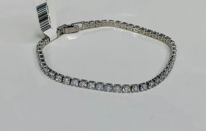 Bracelets SM CZ TENNIS BRACELETSILVER Turquoise Door Tomball