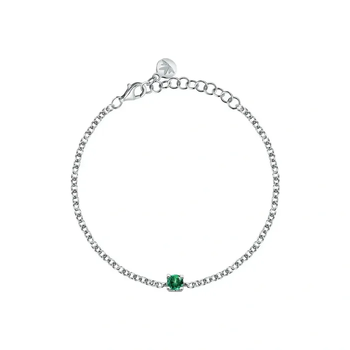Bracelets Womens silver bracelet with rhodium plating and green zirconia Morellato Treasures Morellato Bracelets Womens silver bracelet with rhodium plating and green zirconia Morellato Treasures Morellato