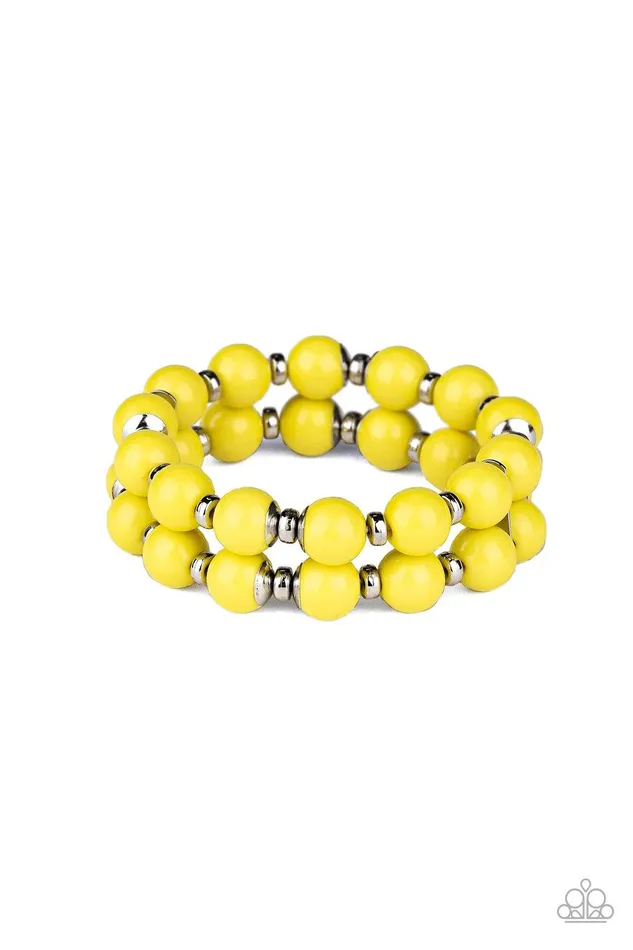 Paparazzi Accessories Bracelets Bubble Blast Off Yellow Bracelet Jewelry by Bretta