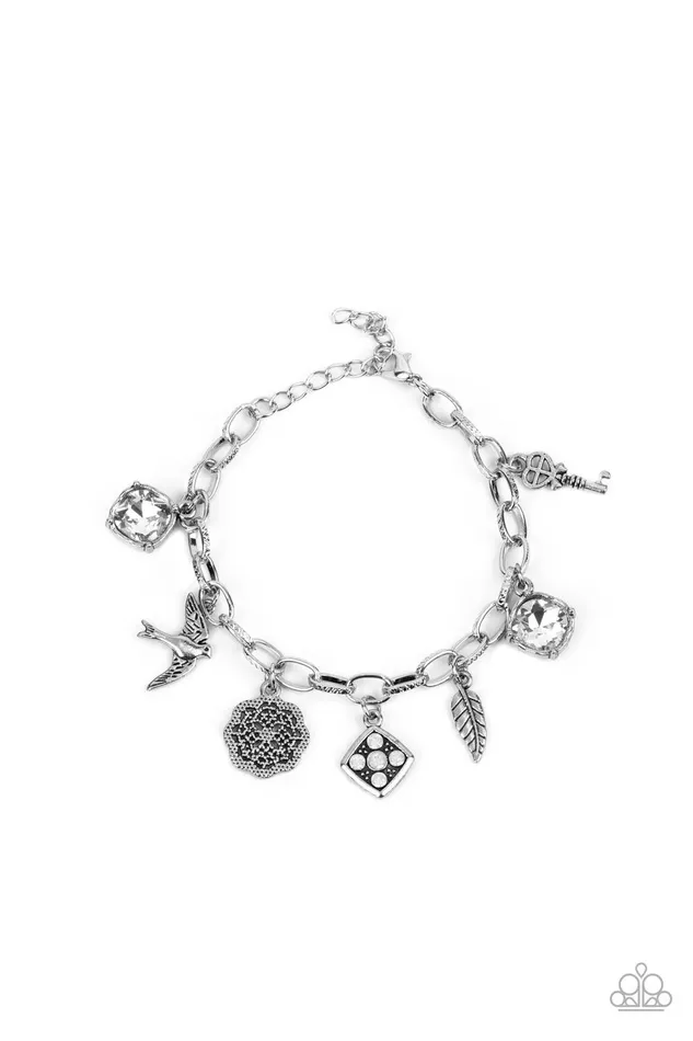 Paparazzi Accessories Bracelets Fancifully Flighty White Bracelet Jewelry by Bretta