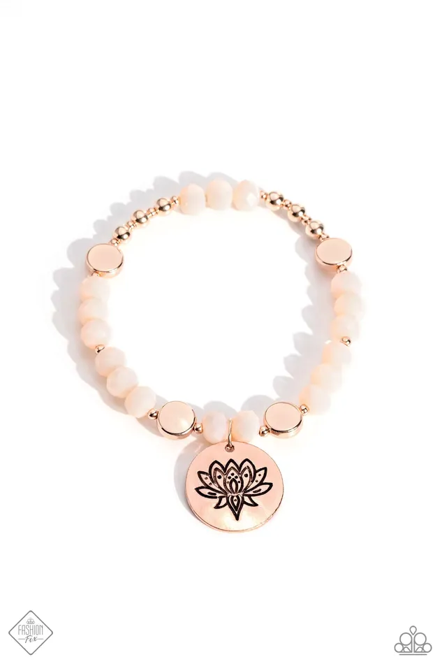 Paparazzi Accessories Bracelets Leisurely Lotus Rose Gold Bracelet Jewelry by Bretta