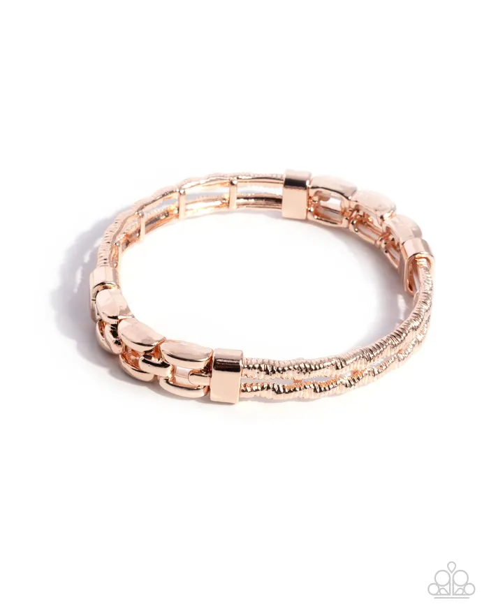 Paparazzi Accessories Mismatched Movement Rose Gold Bracelet Jewelry by Bretta Bracelets