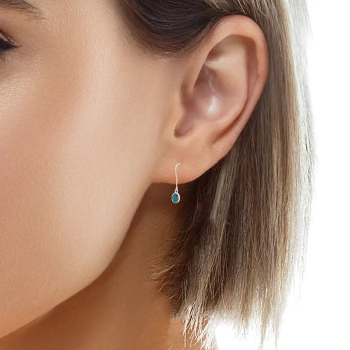 Australian Opal Cutters Australian Opal 7 x 5 mm Triplet Earrings Set in Stainless Steel GreenBlue Earrings Australian Opal Cutters Australian Opal 7 x 5 mm Triplet Earrings Set in Stainless Steel GreenBlue Earrings