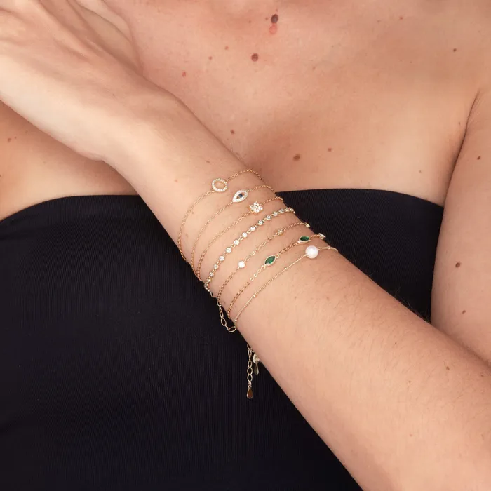 Bracelets Open Evil Eve Chain Bracelet Camile Stone