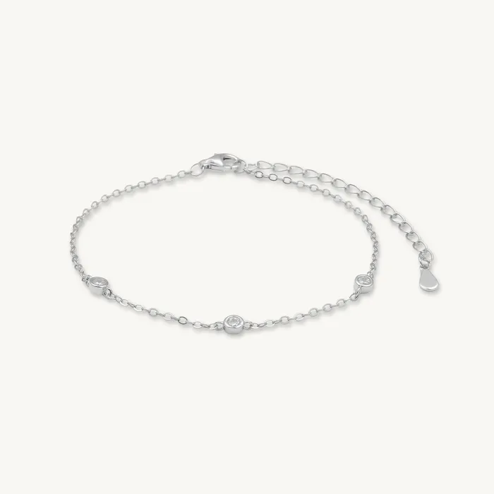 Camile Stone Bracelets Sapphire Station Chain Bracelet