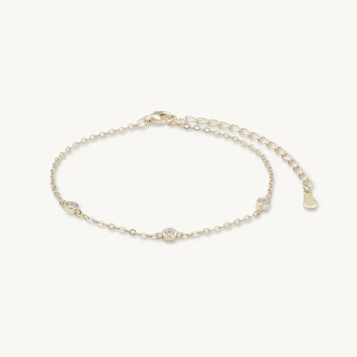Camile Stone Bracelets Sapphire Station Chain Bracelet