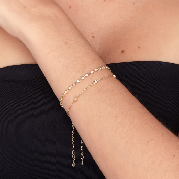 Camile Stone Bracelets Sapphire Station Chain Bracelet