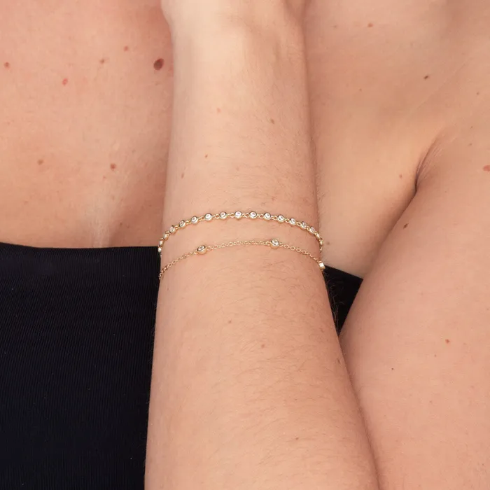 Camile Stone Bracelets Sapphire Station Chain Bracelet