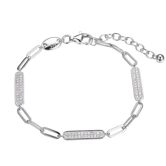Charles Garnier Bracelets Sterling Silver CZ Paperclip Bracelet SI3382