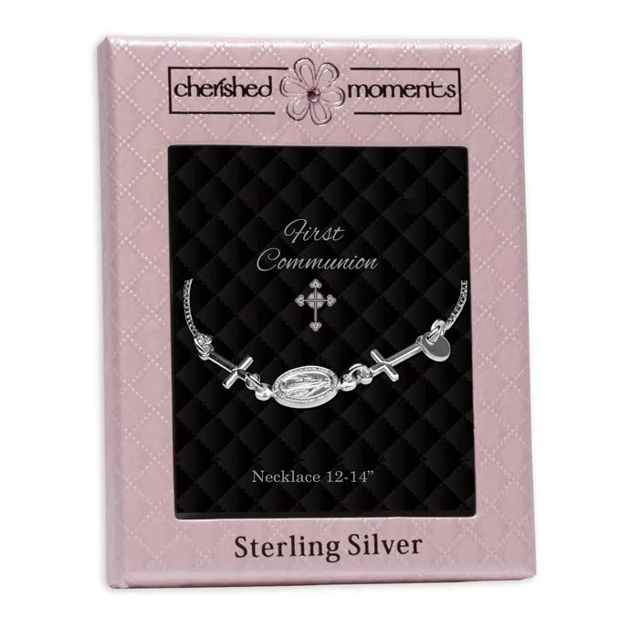 Cherished Moments Bracelets Sterling Silver Miraculous Cross Bolo Communion Bracelet