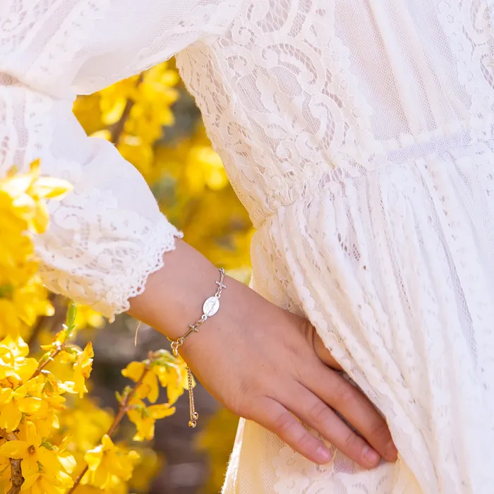 Cherished Moments Bracelets Sterling Silver Miraculous Cross Bolo Communion Bracelet Cherished Moments Bracelets Sterling Silver Miraculous Cross Bolo Communion Bracelet