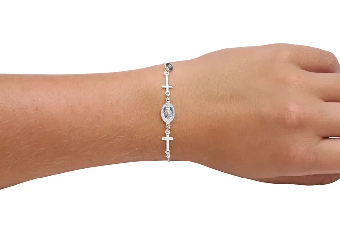 Cherished Moments Bracelets Sterling Silver Miraculous Cross Bolo Communion Bracelet Cherished Moments Bracelets Sterling Silver Miraculous Cross Bolo Communion Bracelet