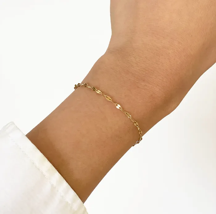 ELSIE GOLD DAINTY LACE CHAIN BRACELET Mai Dsire Bracelets
