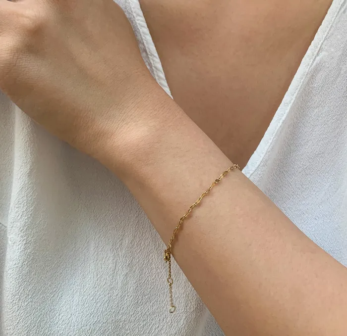 ELSIE GOLD DAINTY LACE CHAIN BRACELET Mai Dsire Bracelets