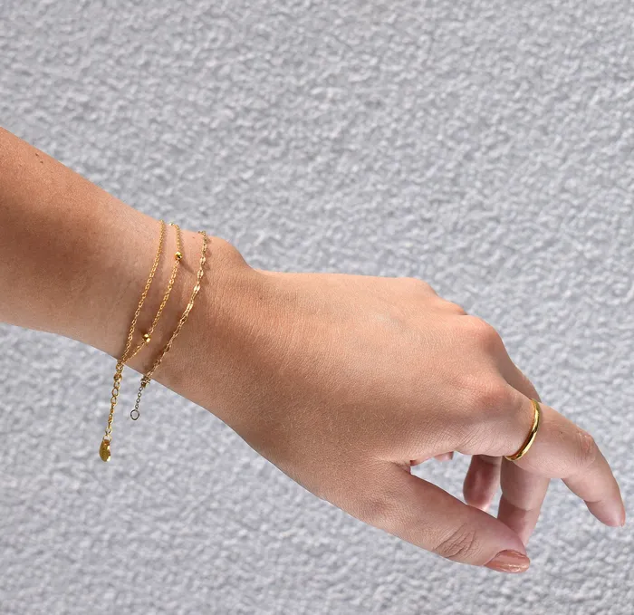 ELSIE GOLD DAINTY LACE CHAIN BRACELET Mai Dsire Bracelets
