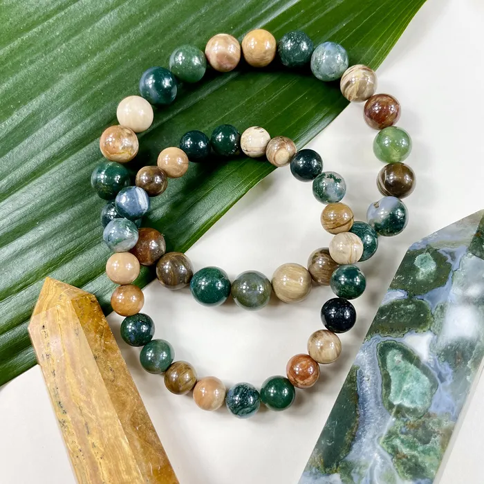 Moss Agate Petrified Wood Wealth Abundance Pain Relief Premium Collection 8mm Stretch Bracelet Lily Rose Jewelry Bracelets Moss Agate Petrified Wood Wealth Abundance Pain Relief Premium Collection 8mm Stretch Bracelet Lily Rose Jewelry Bracelets